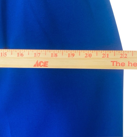 Alfred Dunner Elegant Royal Blue Satin Feel Flowy Wide Leg Small Pull on Pants - Picture 5 of 9